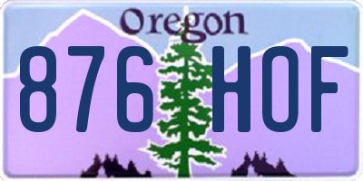 OR license plate 876HOF