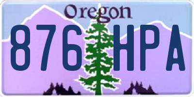 OR license plate 876HPA