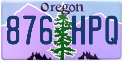 OR license plate 876HPQ