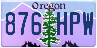 OR license plate 876HPW