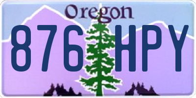 OR license plate 876HPY