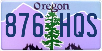 OR license plate 876HQS