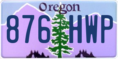 OR license plate 876HWP