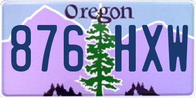 OR license plate 876HXW