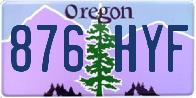 OR license plate 876HYF