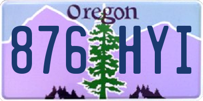 OR license plate 876HYI