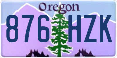 OR license plate 876HZK