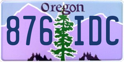 OR license plate 876IDC