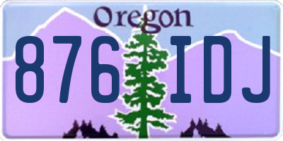 OR license plate 876IDJ
