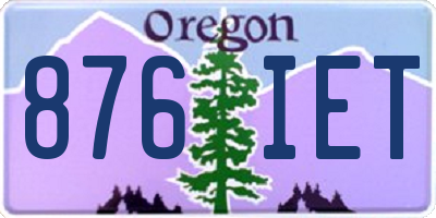OR license plate 876IET