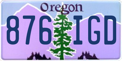 OR license plate 876IGD
