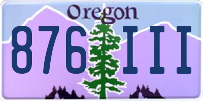 OR license plate 876III