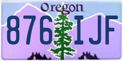 OR license plate 876IJF