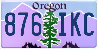 OR license plate 876IKC
