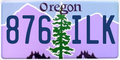 OR license plate 876ILK