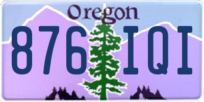 OR license plate 876IQI