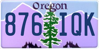 OR license plate 876IQK