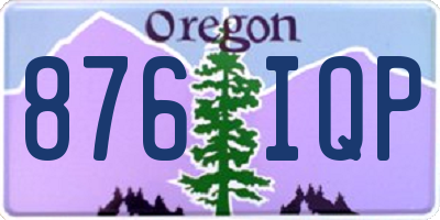 OR license plate 876IQP
