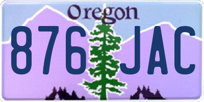 OR license plate 876JAC