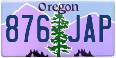 OR license plate 876JAP