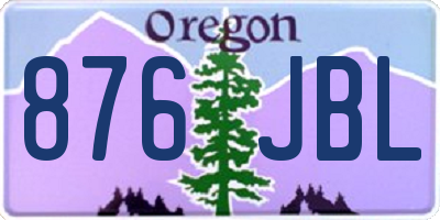 OR license plate 876JBL