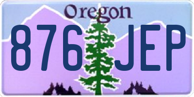OR license plate 876JEP