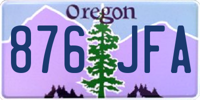 OR license plate 876JFA
