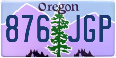 OR license plate 876JGP