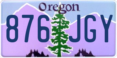 OR license plate 876JGY