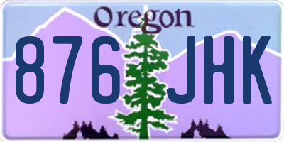 OR license plate 876JHK