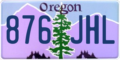 OR license plate 876JHL