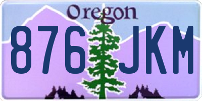 OR license plate 876JKM