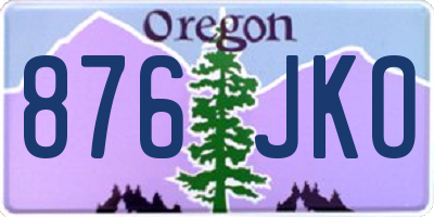 OR license plate 876JKO