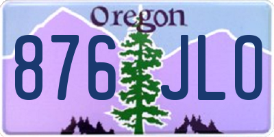OR license plate 876JLO