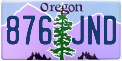 OR license plate 876JND