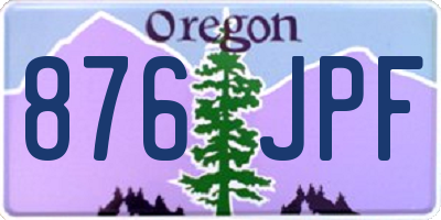 OR license plate 876JPF