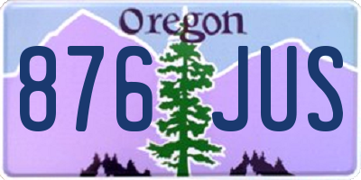 OR license plate 876JUS