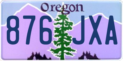OR license plate 876JXA