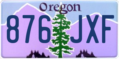 OR license plate 876JXF