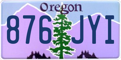 OR license plate 876JYI