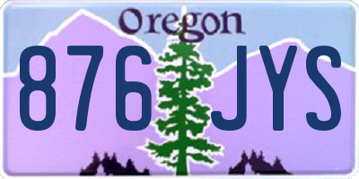 OR license plate 876JYS
