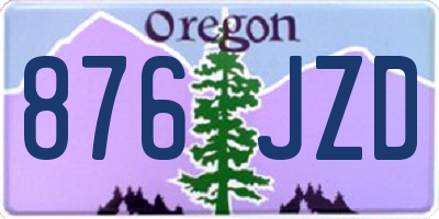 OR license plate 876JZD