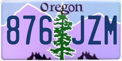 OR license plate 876JZM