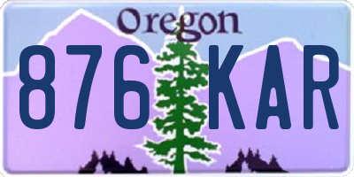 OR license plate 876KAR