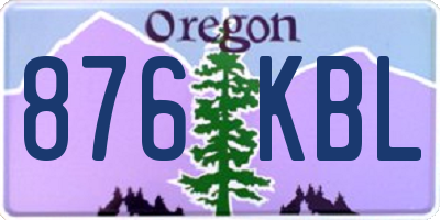 OR license plate 876KBL