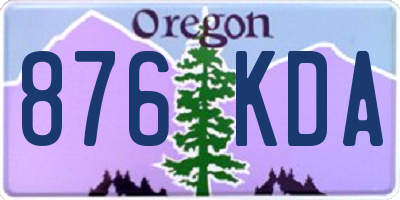 OR license plate 876KDA