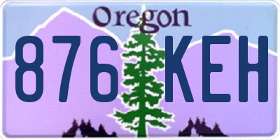 OR license plate 876KEH