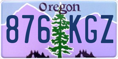 OR license plate 876KGZ