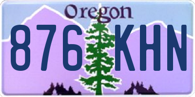 OR license plate 876KHN