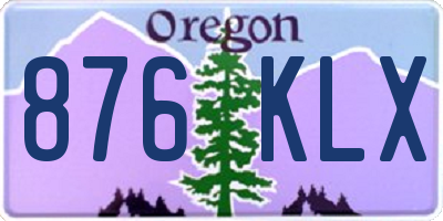OR license plate 876KLX